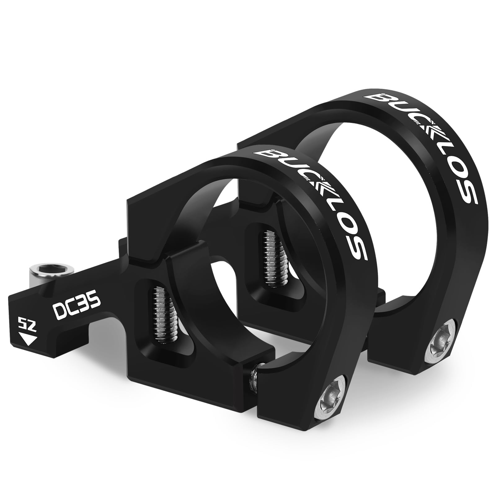 BUCKLOS Direct Mount Mountain Bike Stem 31.8mm 35mm Bar Clamp for Dual Crown Forks, 2 Pieces Lightweight Split Design MTB Stem for Downhill, All Mountain, Enduro, Freeride