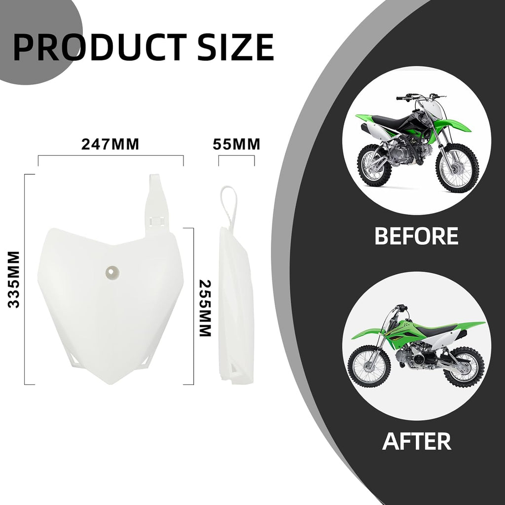 Plastics Kit for KLX110,Motorcycle Fairing Body Work Set Mudguard with Number Plate for Pit Bike KLX110/KLX 110 2010-2025,KLX110L/KLX 110L 2010-2024
