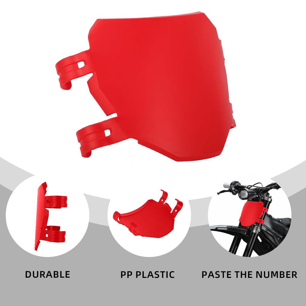 Universal Ebike Electric Dirt Bike Number Plate with Straps-Black | E Bike Front License for Yozma IN10/Surron Light Bee/Taparia Sting/Eride Pro,for Ridstar Q20/TST R002/Macfox