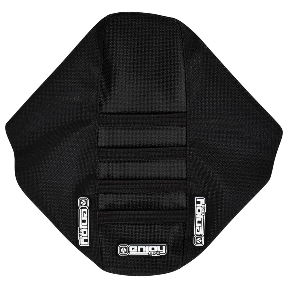 Enjoy MFG Ribbed Seat Cover - Compatible with Surron Light Bee MX &xE-Bike #349 (All Black w/Blue Ribs)