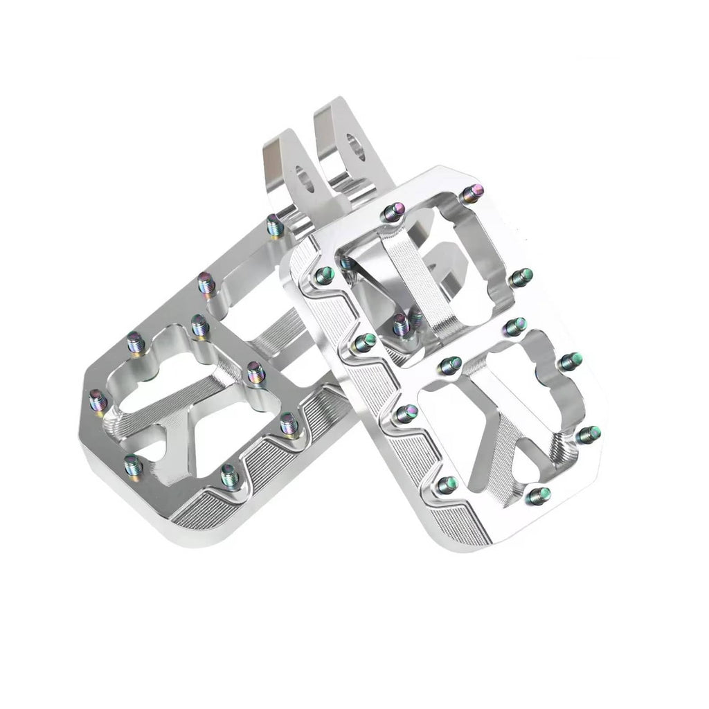 Dirt Bike Foot Pegs for Ebike Surron Light Bee X S, Color Prickly Peg,Motorcycle Aluminum Alloy Pedal for Segway X160 X260/Talaria X3 X4/E Ride PRO SS,Black Body with Dazzling Spikes