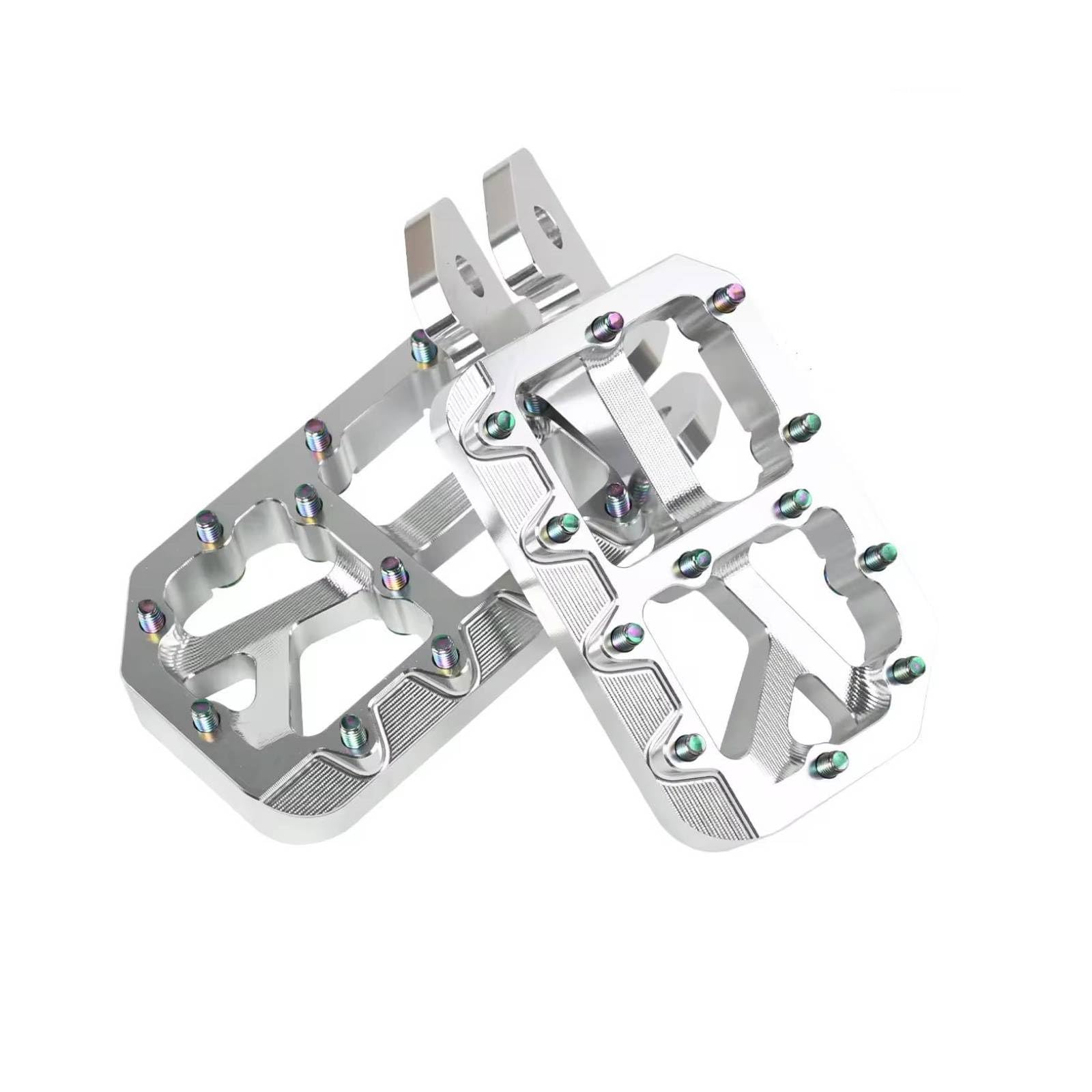 Dirt Bike Foot Pegs for Ebike Surron Light Bee X S, Color Prickly Peg,Motorcycle Aluminum Alloy Pedal for Segway X160 X260/Talaria X3 X4/E Ride PRO SS,Black Body with Dazzling Spikes