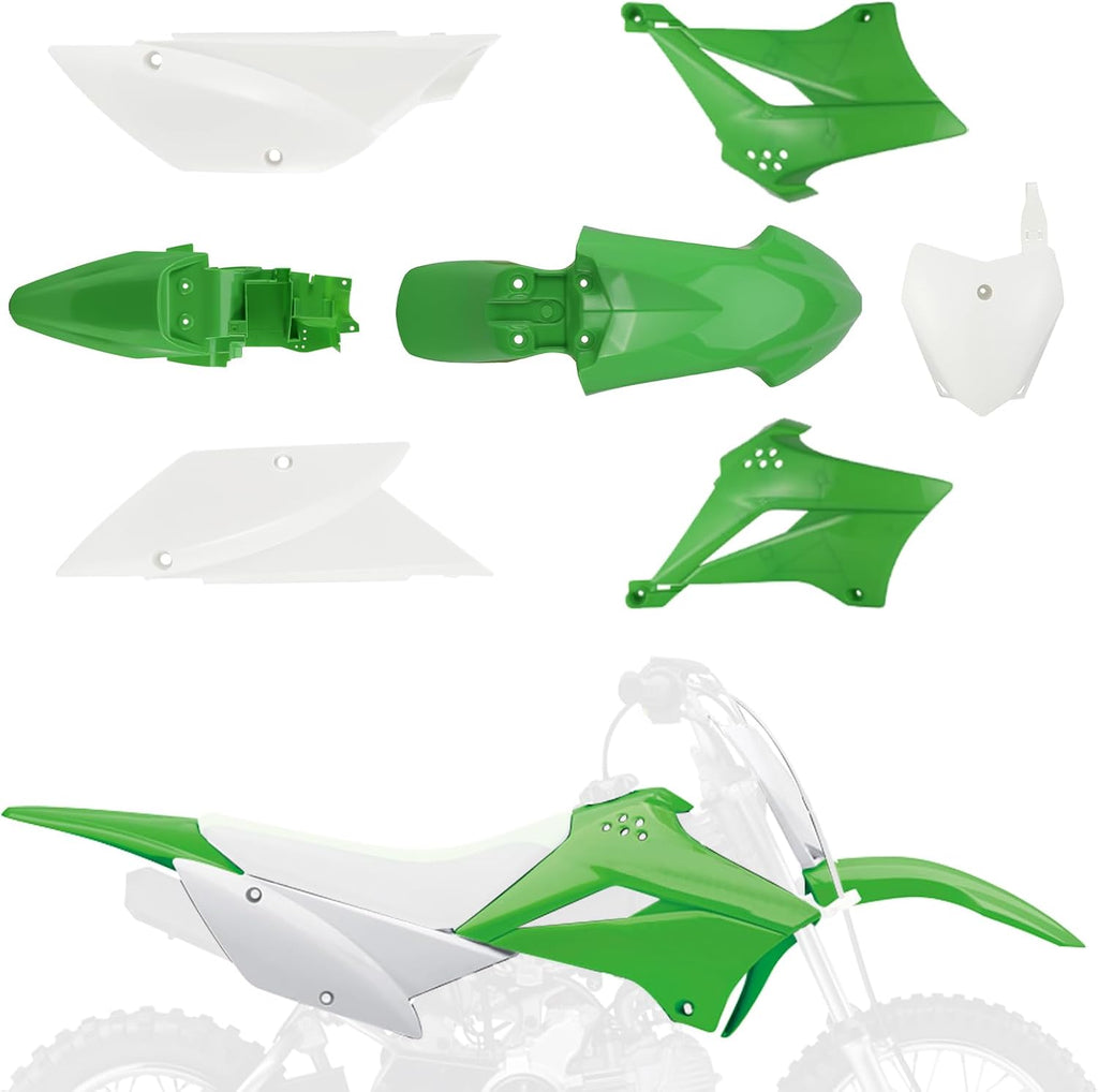 Plastics Kit for KLX110,Motorcycle Fairing Body Work Set Mudguard with Number Plate for Pit Bike KLX110/KLX 110 2010-2025,KLX110L/KLX 110L 2010-2024