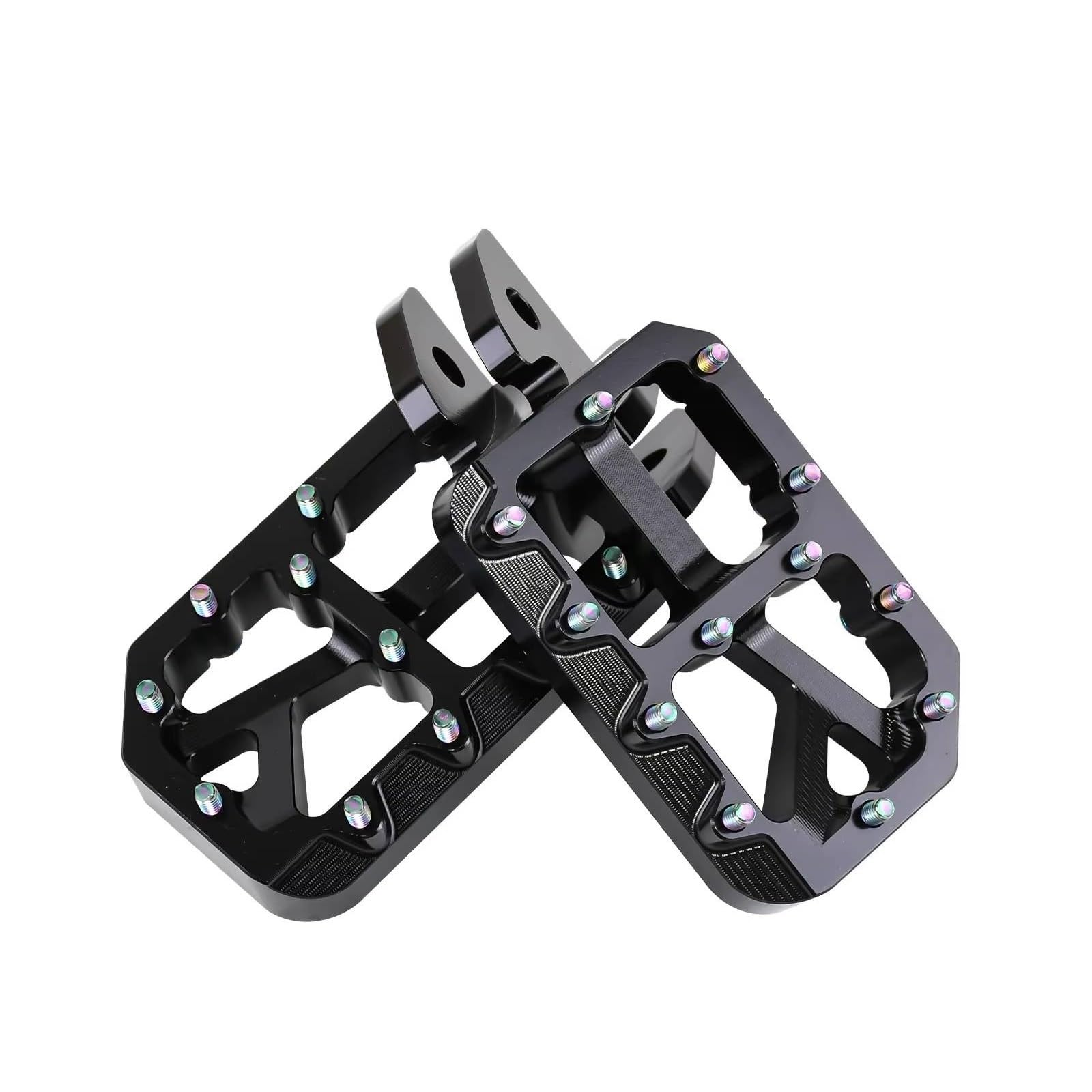 Dirt Bike Foot Pegs for Ebike Surron Light Bee X S, Color Prickly Peg,Motorcycle Aluminum Alloy Pedal for Segway X160 X260/Talaria X3 X4/E Ride PRO SS,Black Body with Dazzling Spikes
