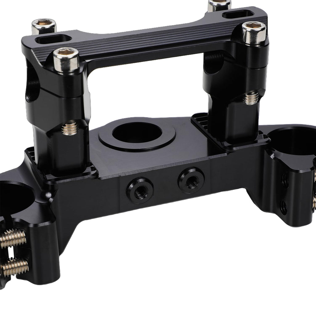 Triple Clamp with Risers Set for TTR 110 TTR110E TTR 110E 2008-2025, CNC Machined Aluminum Alloy | Handlebar Riser | Hard-Anodized | Direct Fit | Easy Installation Black