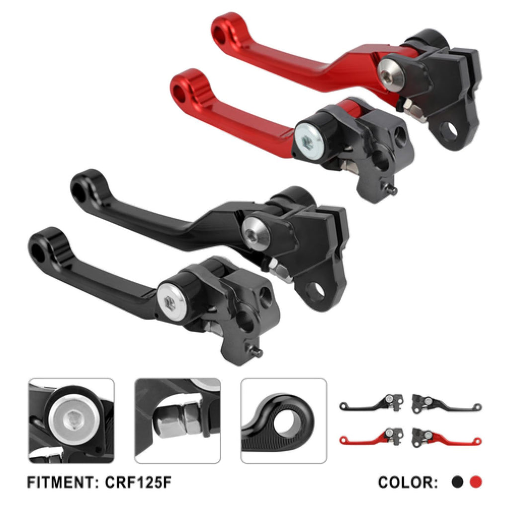 Brake Clutch Levers for KLX 110 KLX110 2002-2025 KLX110L 2010-2025 Dirt Pit Bike Adjustable CNC Lever Pivot Set Secure Vibrant Anodized Green