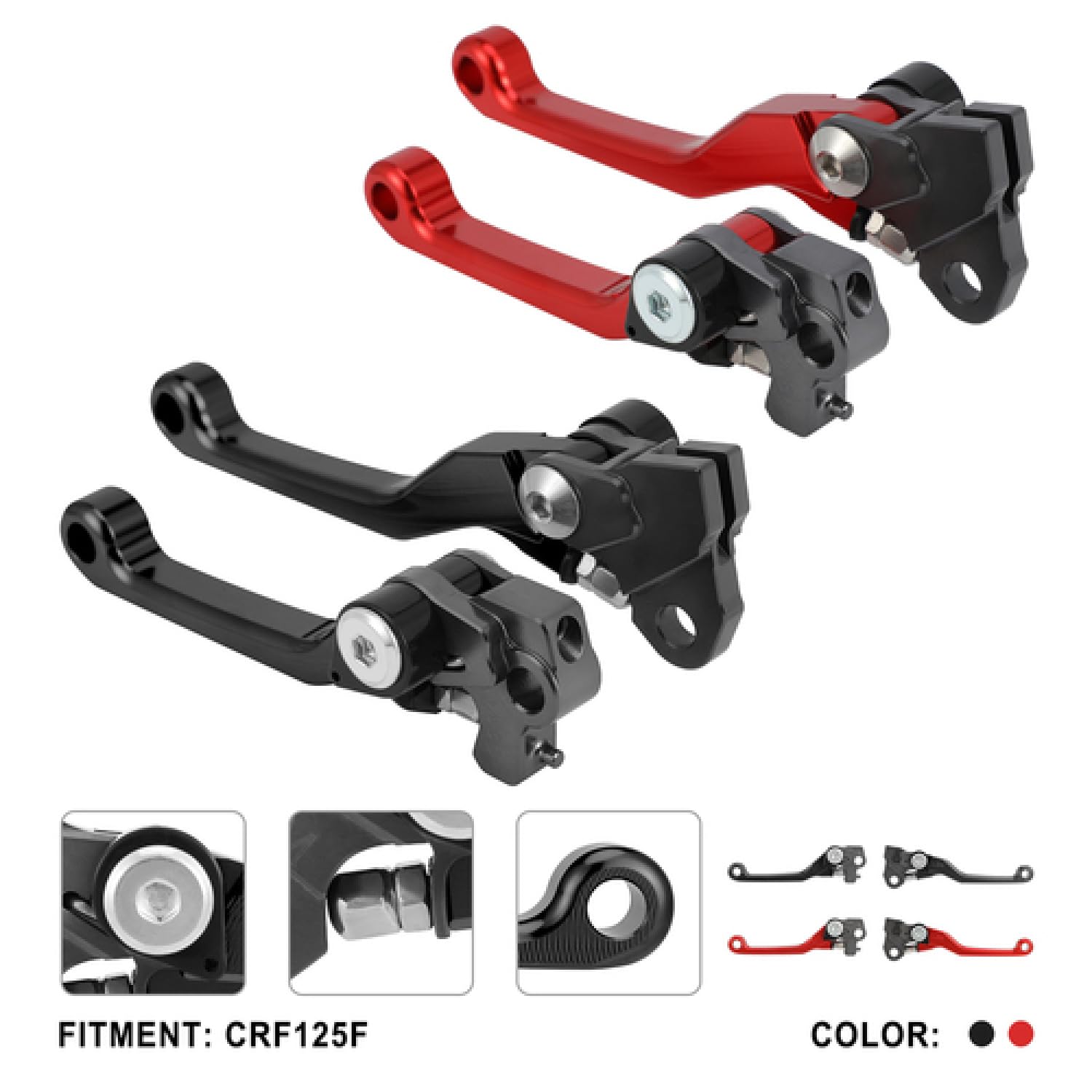 Brake Clutch Levers for KLX 110 KLX110 2002-2025 KLX110L 2010-2025 Dirt Pit Bike Adjustable CNC Lever Pivot Set Secure Vibrant Anodized Green