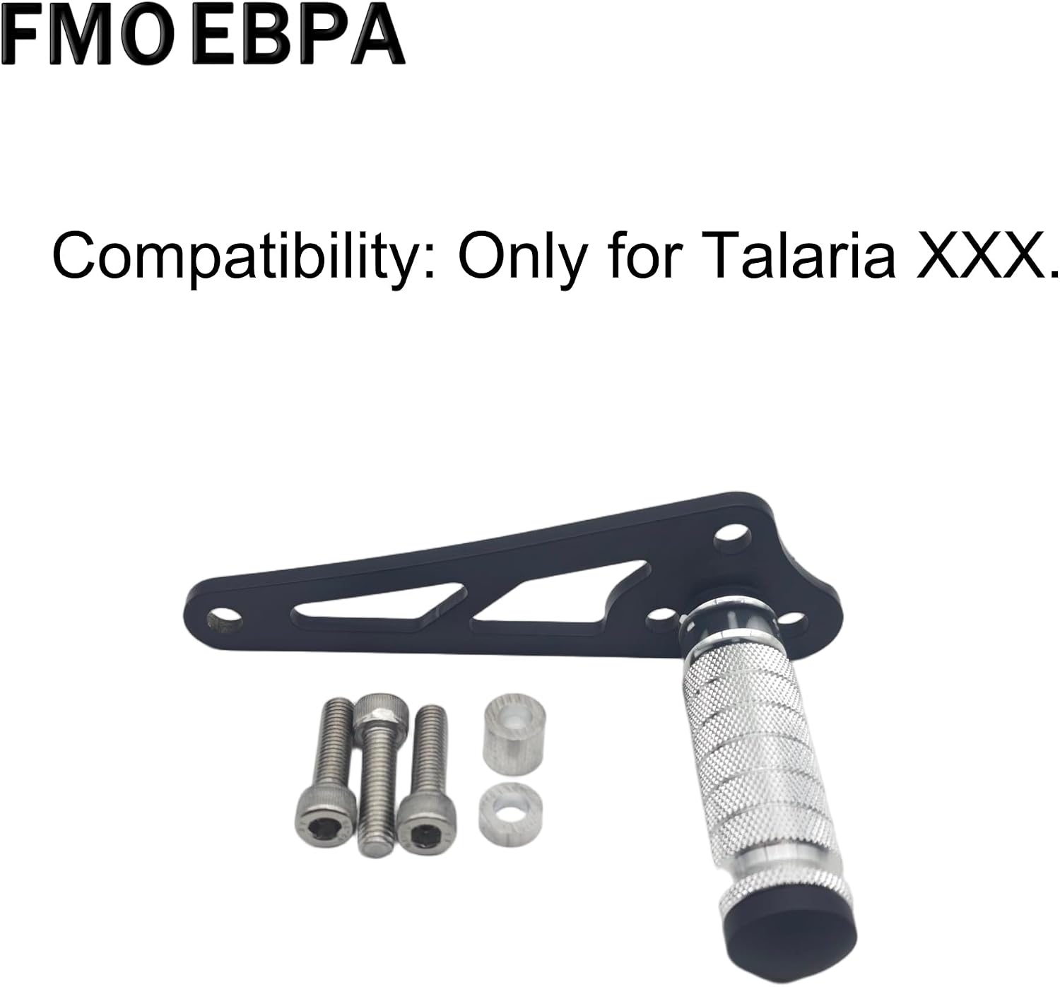 Talaria XXX Glossy Foot Lock (One Side) Steel Foot Pegs for Talaria XXX Motorcycle Parts (Black with Black Pedal)