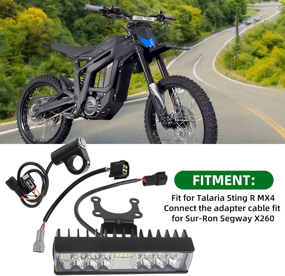 Dirt Bike Front Light Bar Plug and Play Motorcycle Headlight Kit for Talaria Sting R MX4 Sur-Ron Segway X260 6000K High Transmittance Farther and Wider View