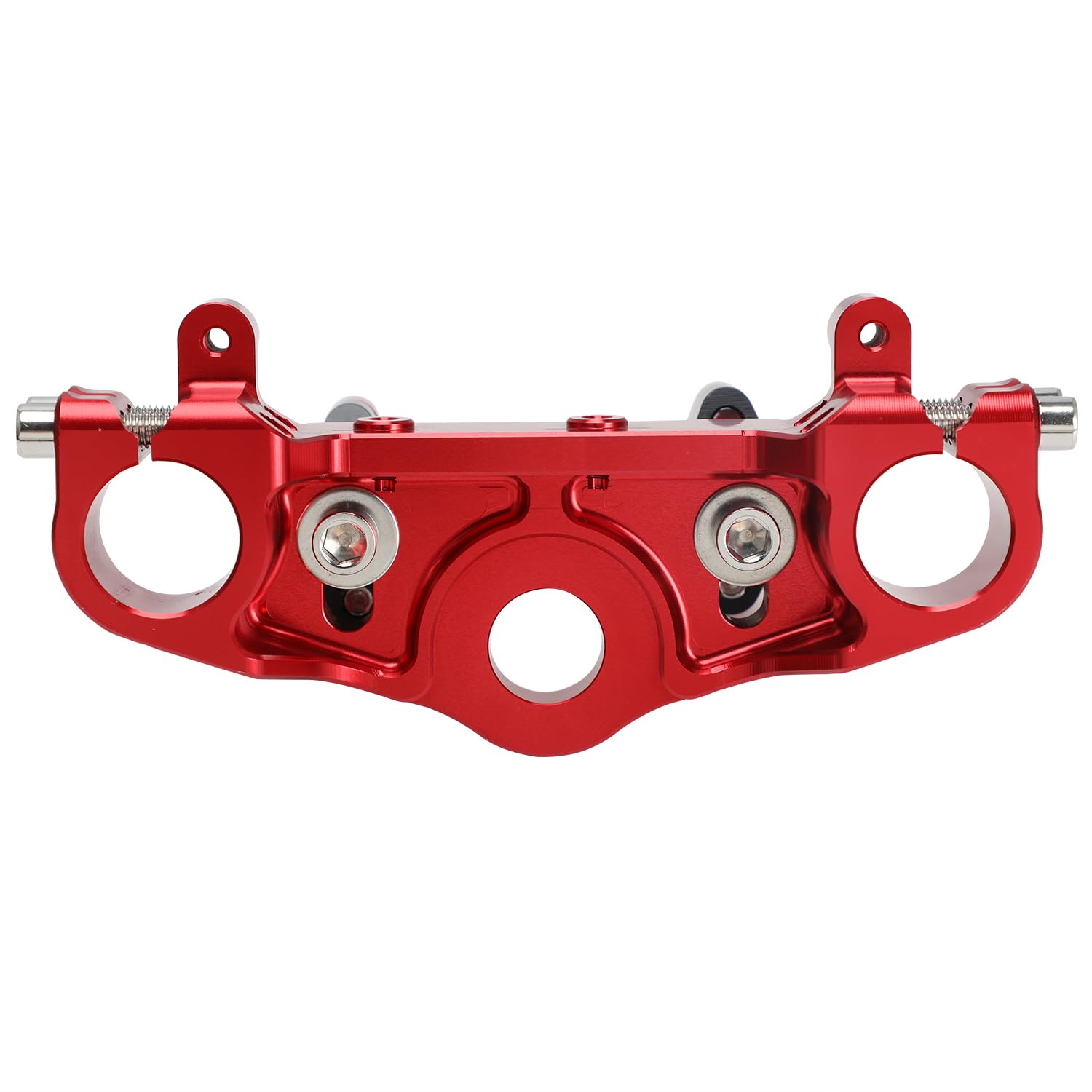 Motorcycle Top Triple Clamp 7/8" 22MM Upper Triple Tree Bar Mount with Risers Set CNC for CRF110 CRF110F 2013-2024 CRF125F CRF125FB 2019-2024 CRF 110F 125F 125FB Red