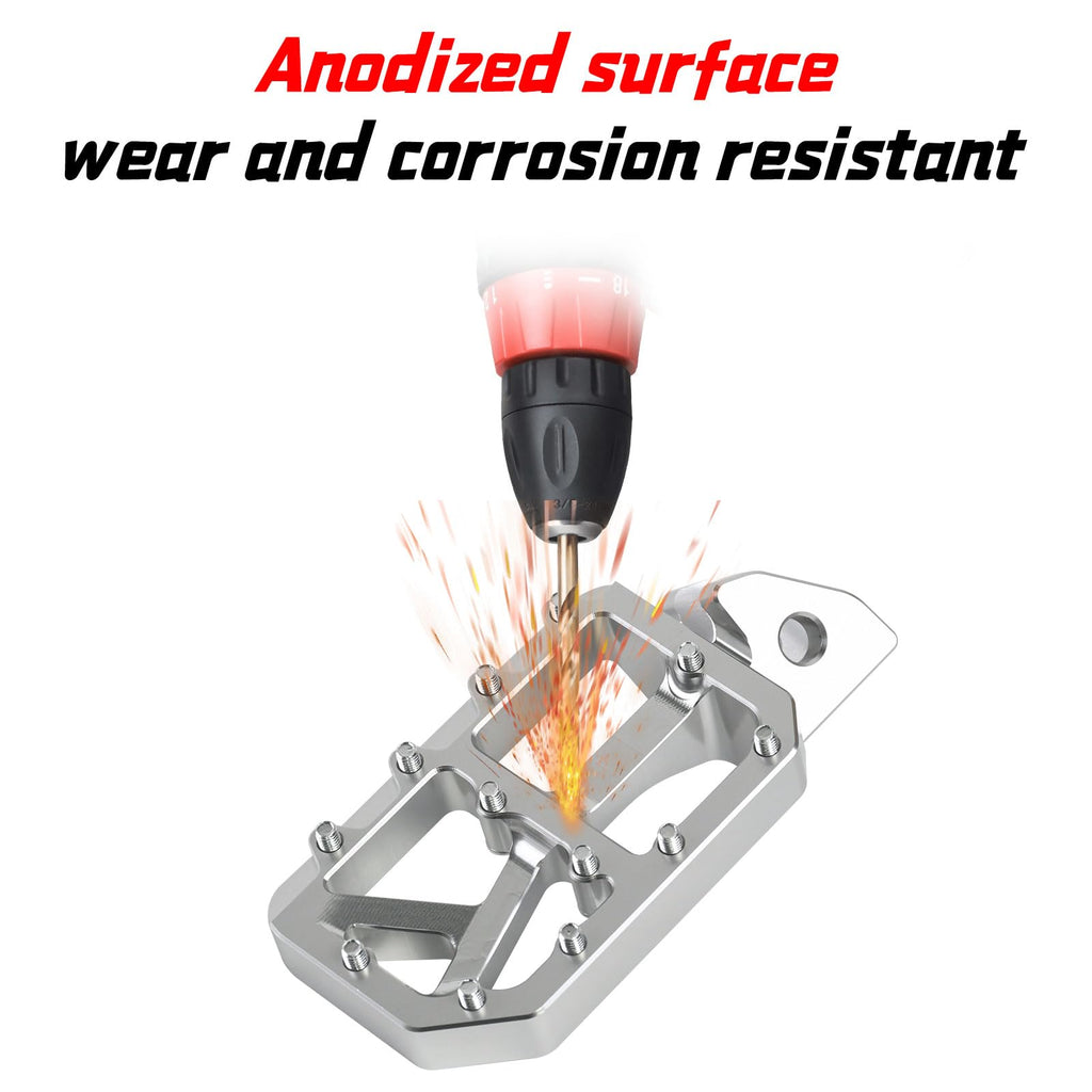 Dirt Bike Foot Pegs for Ebike Surron Light Bee X S, Color Prickly Peg,Motorcycle Aluminum Alloy Pedal for Segway X160 X260/Talaria X3 X4/E Ride PRO SS,Black Body with Dazzling Spikes