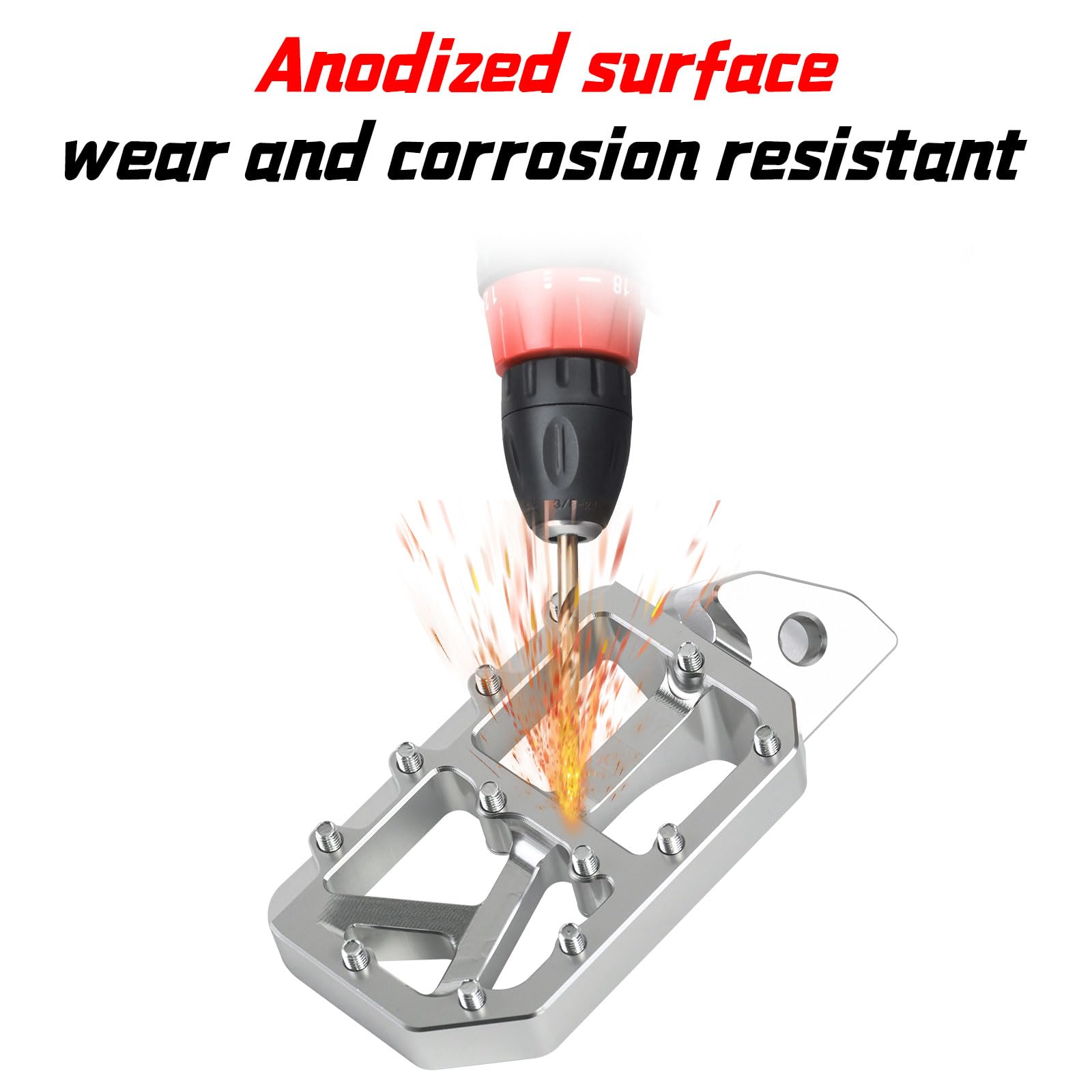 Dirt Bike Foot Pegs for Ebike Surron Light Bee X S, Color Prickly Peg,Motorcycle Aluminum Alloy Pedal for Segway X160 X260/Talaria X3 X4/E Ride PRO SS,Black Body with Dazzling Spikes
