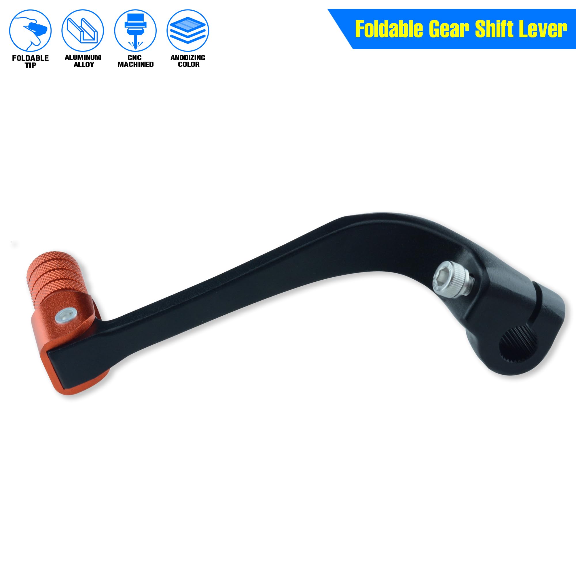 Folding Dirt Bike Shifter Lever - Alloy Aluminium Gear Lever Fit for CRF110 CRF110F 2013-2023 TTR110 08-09 TTR125 11-21 Black