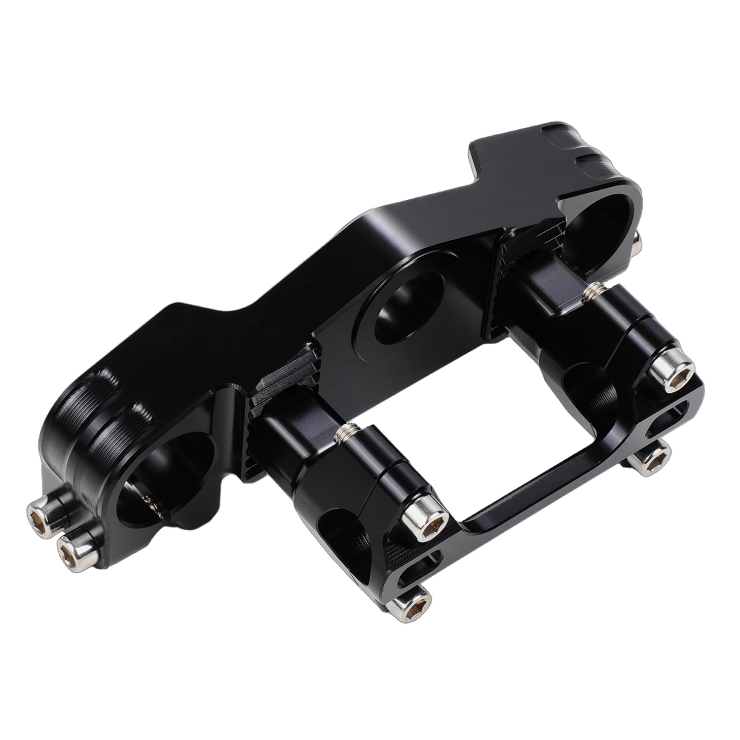 Triple Clamp with Risers Set for TTR 110 TTR110E TTR 110E 2008-2025, CNC Machined Aluminum Alloy | Handlebar Riser | Hard-Anodized | Direct Fit | Easy Installation Black