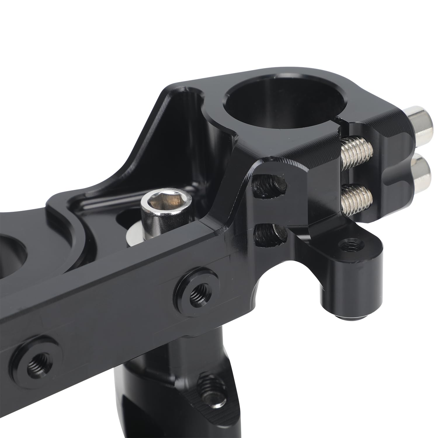 Motorcycle Top Triple Clamp 7/8" 22MM Upper Triple Tree Bar Mount with Risers Set CNC for CRF110 CRF110F 2013-2024 CRF125F CRF125FB 2019-2024 CRF 110F 125F 125FB Red