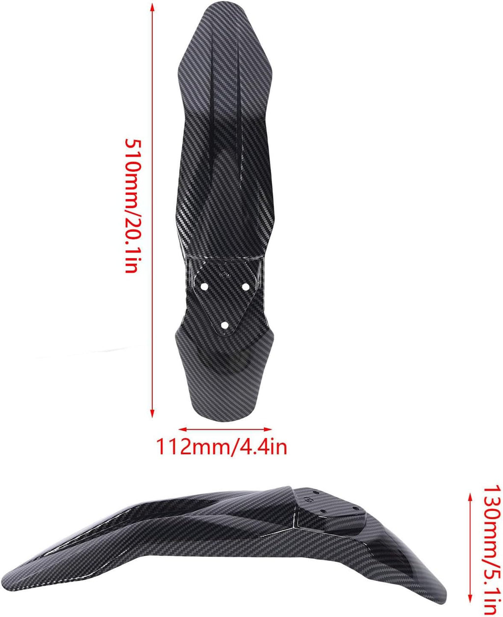 Pomya Motorcycle Front Mudguard, Carbon Fiber Style ABS Front Splash Guard Fender with Impact Proof Design Replacement for Talaria Sting X3 MX3 MX4