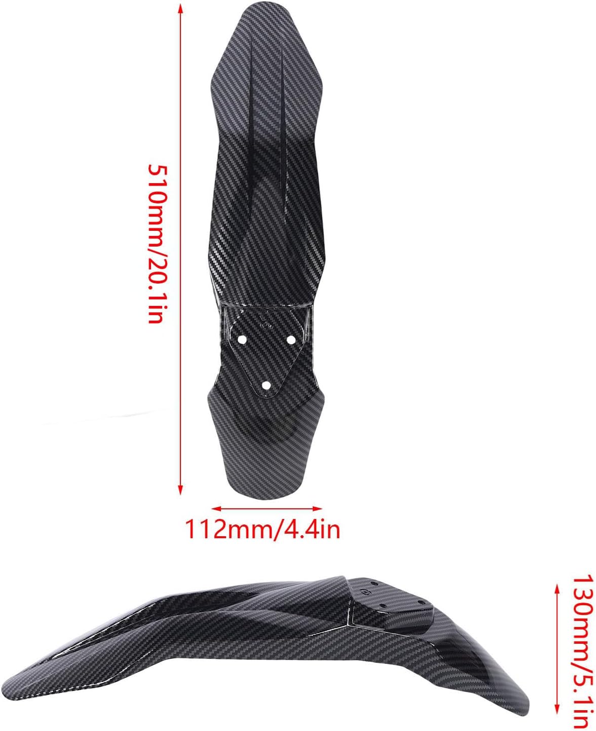 Pomya Motorcycle Front Mudguard, Carbon Fiber Style ABS Front Splash Guard Fender with Impact Proof Design Replacement for Talaria Sting X3 MX3 MX4