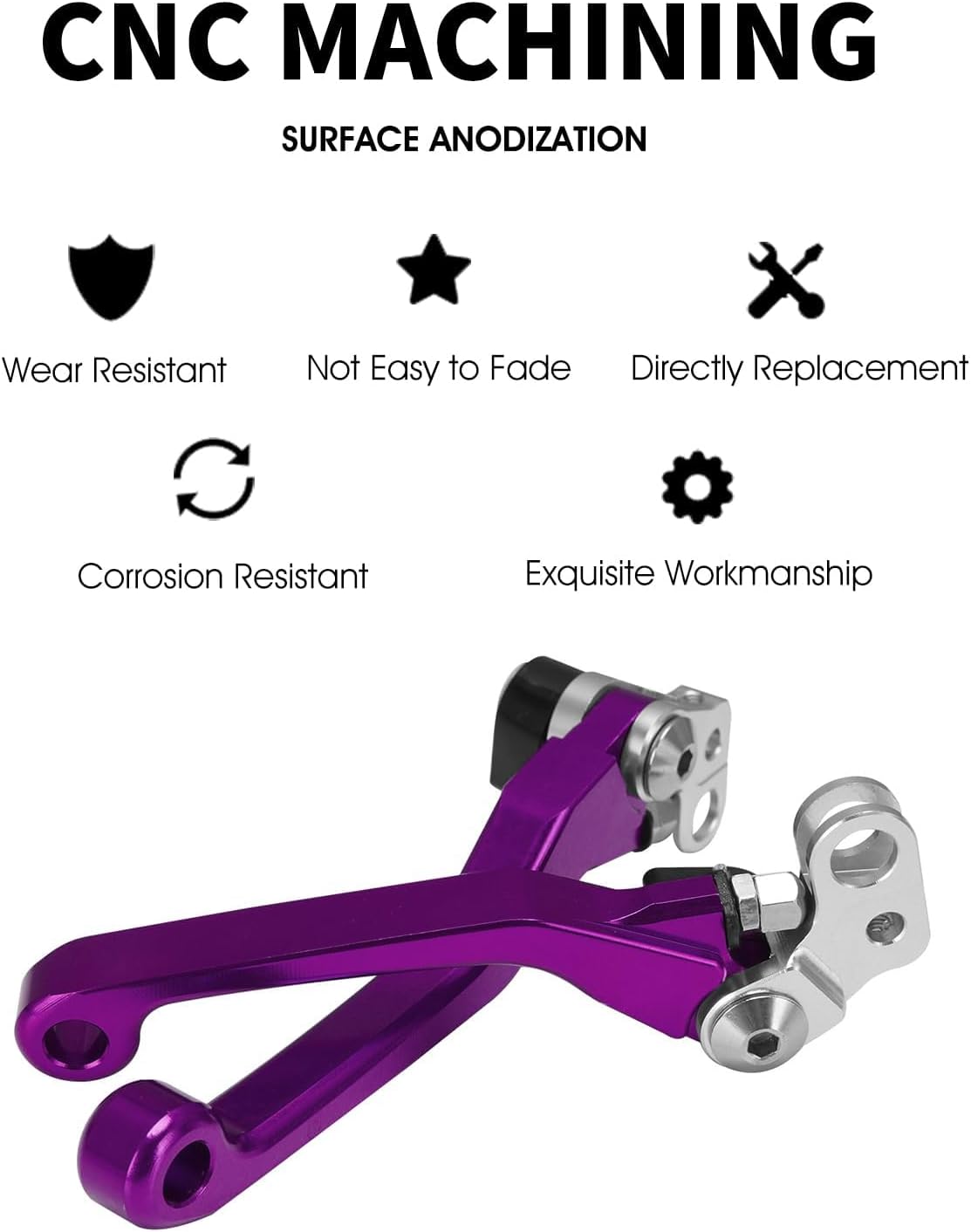 JFG RACING Brake Levers for Surron Light Bee,CNC Adjustable Foldable Handle Brake Levers Replacement for Dirt Bike Surron Light Bee X and S/X160/X260-Black