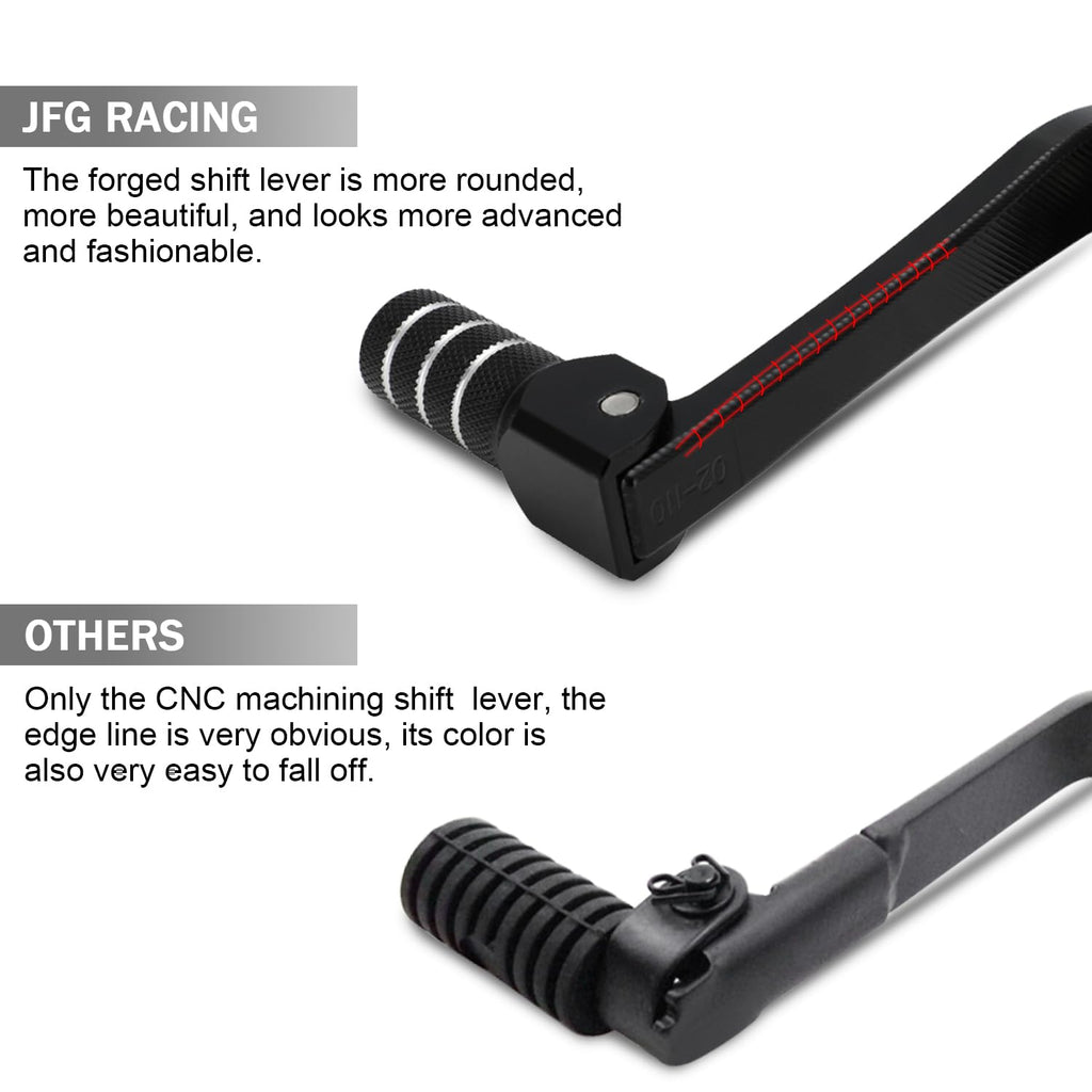 JFG RACING Motorcycle Gear Shifter Shift Lever Folding Tip CNC for CRF 110 CRF110F 2013-2023 TTR 110 08-09 11-21 Black