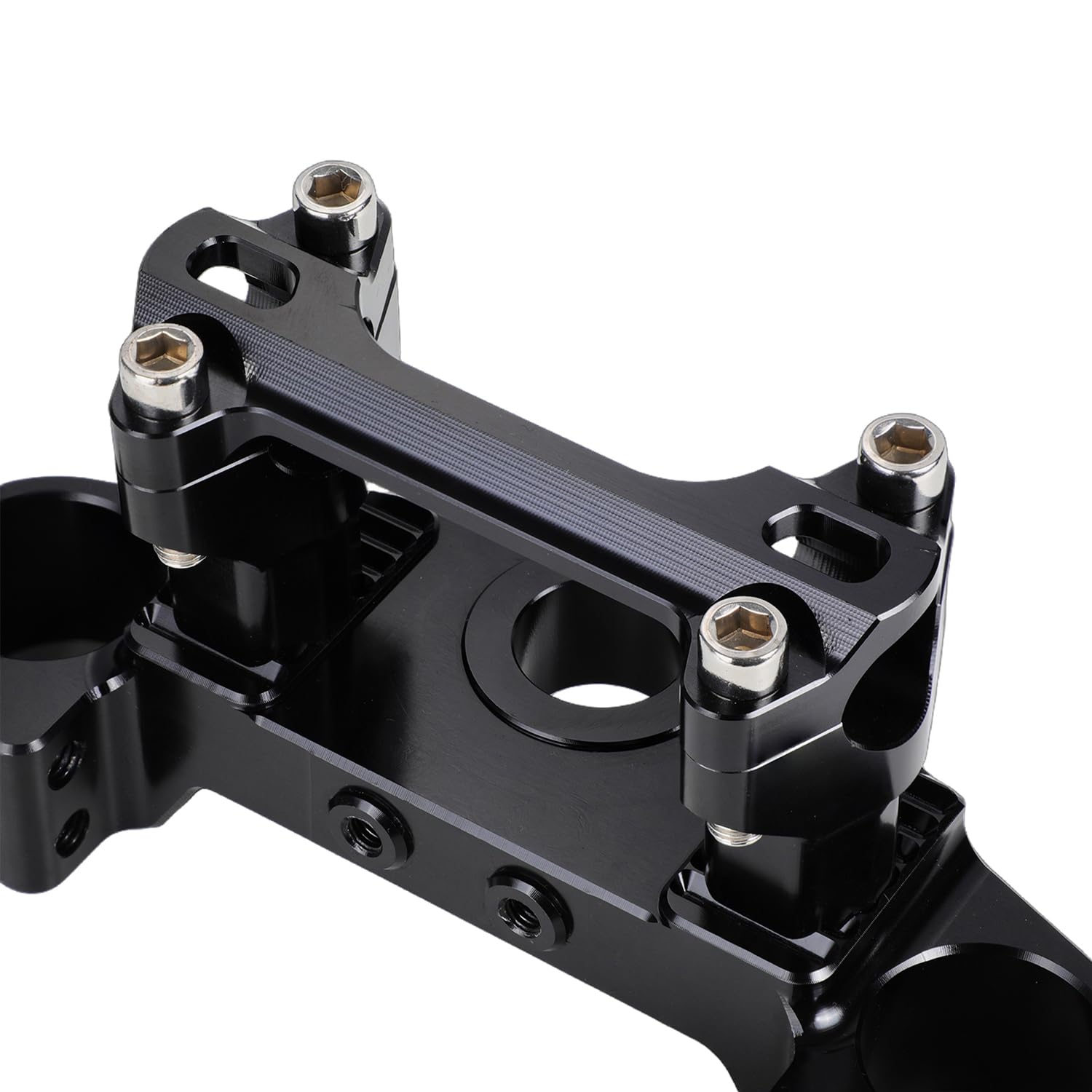 Triple Clamp with Risers Set for TTR 110 TTR110E TTR 110E 2008-2025, CNC Machined Aluminum Alloy | Handlebar Riser | Hard-Anodized | Direct Fit | Easy Installation Black