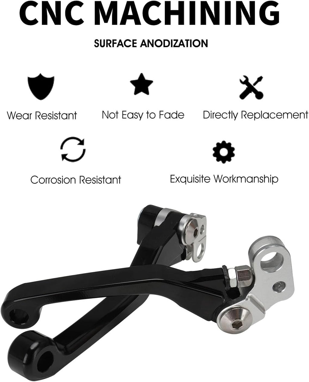 JFG RACING Brake Levers for Surron Light Bee,CNC Adjustable Foldable Handle Brake Levers Replacement for Dirt Bike Surron Light Bee X and S/X160/X260-Black