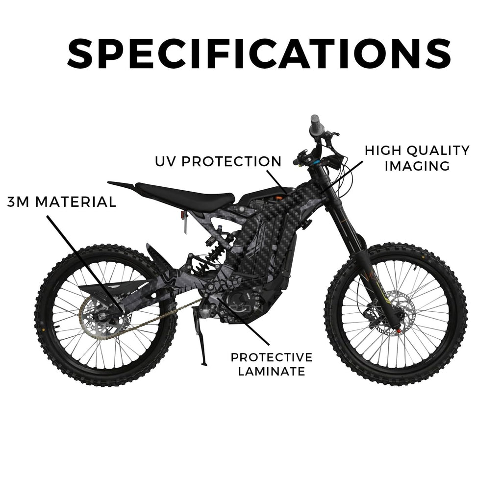 Glossy Glitter Surron Ultra Bee Graphics Kit Wrap - Blue Hex Parts - Sur-Ron Skin - Premium 3M Vinyl Protective Wrap Decal Cover - Easy to Apply | Crafted in The USA by MightySkins