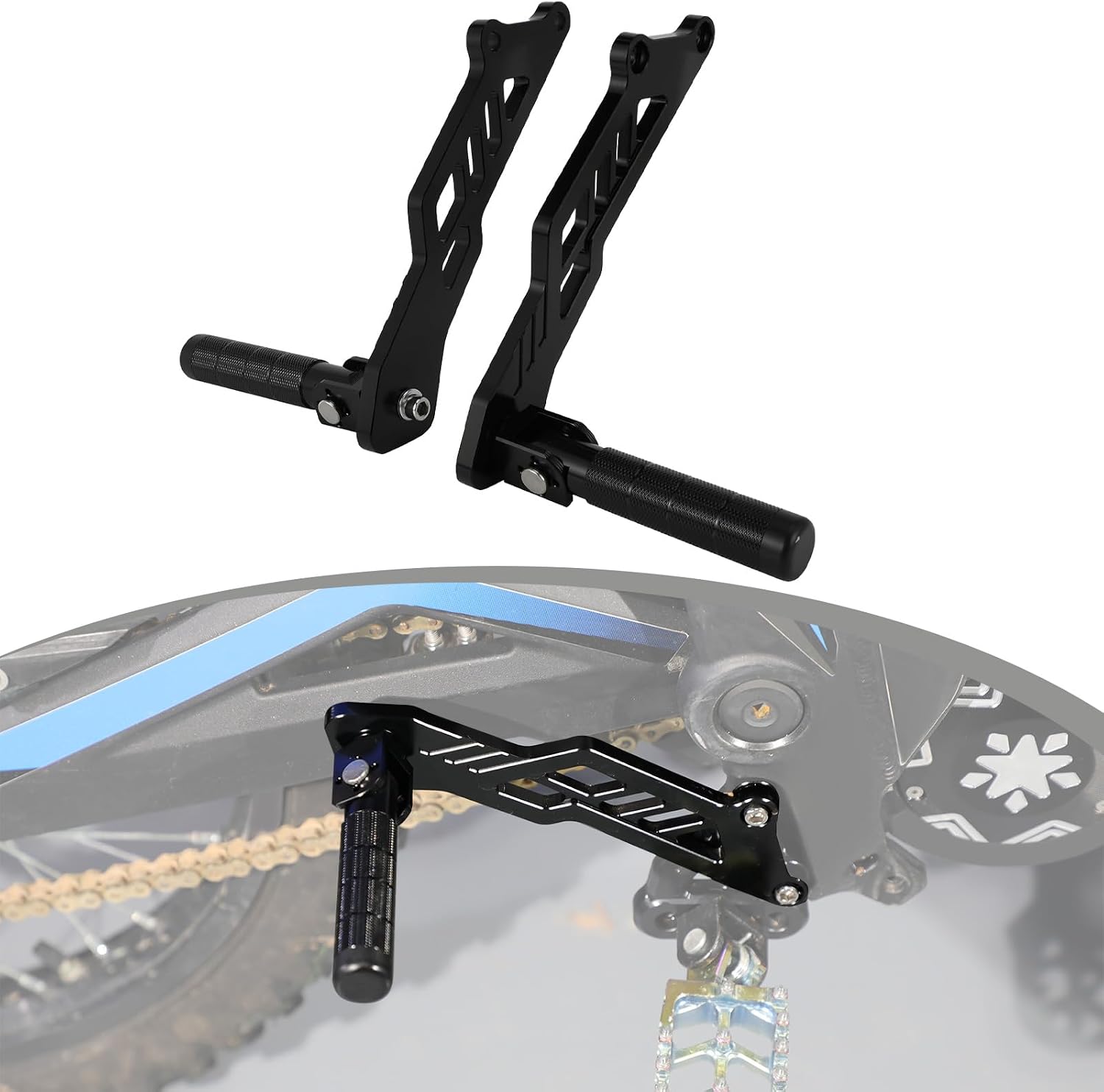 Dirt Bike Rear Foot Pegs for Talaria MX3/MX4/MX5，Passenger Pedal Bracket | CNC Aluminum Rest Footrests for Talaria MX3/MX4/MX5