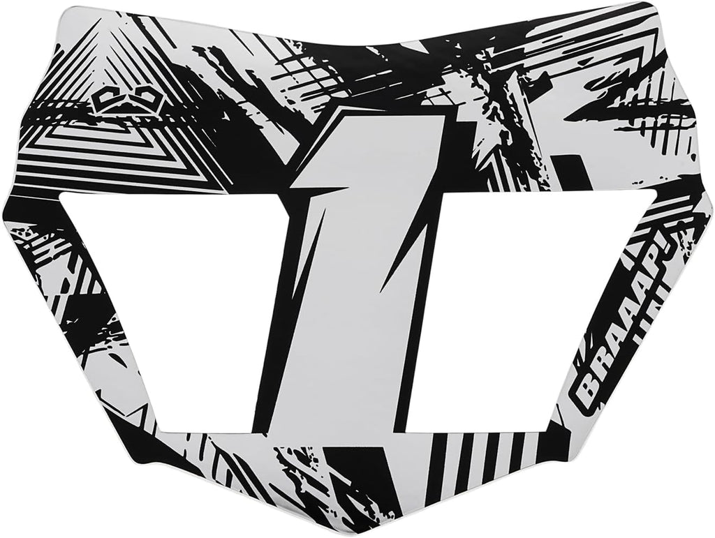 Electric Dirt Bike Hollow Mesh Front Number Plate with 3M Protective Decal for Surron Light Bee X/S,Talaria,Yozma in10,Tuttio,Ridstar Q20 &Super73-Motocross Style Plate to Hide Wire, Ebike Accessories