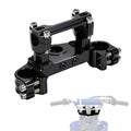 Triple Clamp with Risers Set for TTR 110 TTR110E TTR 110E 2008-2025, CNC Machined Aluminum Alloy | Handlebar Riser | Hard-Anodized | Direct Fit | Easy Installation Black
