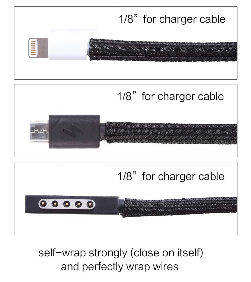Alex Tech 10ft - 1/2 inch Cord Protector Wire Loom Tubing Cable Sleeve Split Sleeving For USB Cable Power Cord Audio Video Cable – Protect Cat From Chewing Cords - Black