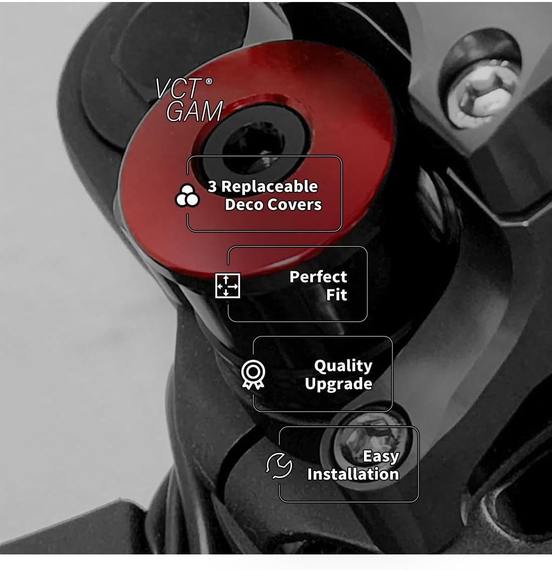 Stem Lock for Surron, Talaria, E-Ride Pro, 79Bike – Handlebar Stem Lock Kit with Top Cap, Headset Spacer, Extended Nut – Compatible with Light Bee, Sting, XXX, X260 – Includes Black, red, Purple