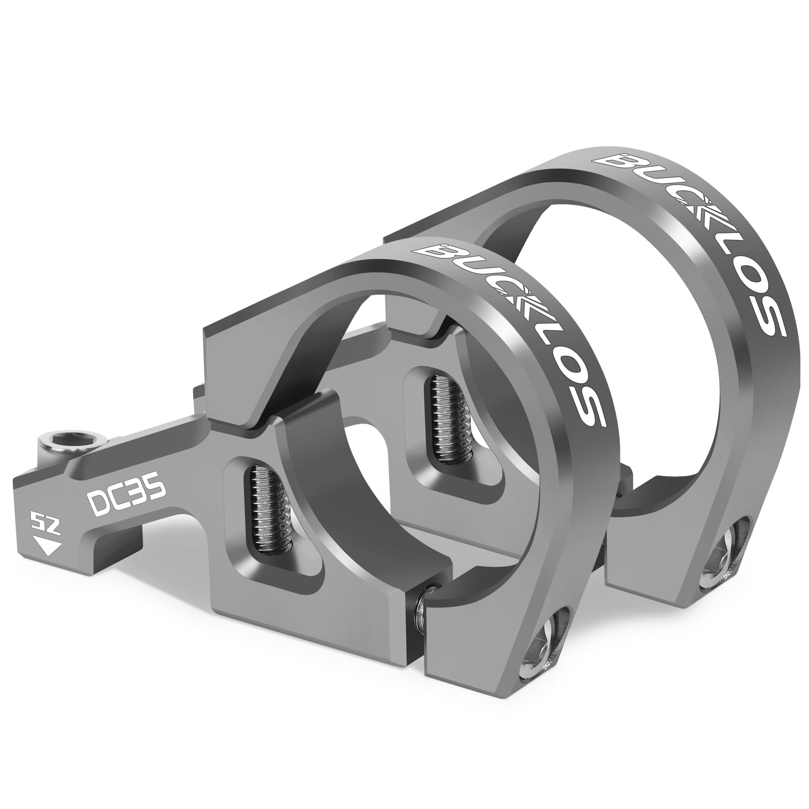 BUCKLOS Direct Mount Mountain Bike Stem 31.8mm 35mm Bar Clamp for Dual Crown Forks, 2 Pieces Lightweight Split Design MTB Stem for Downhill, All Mountain, Enduro, Freeride