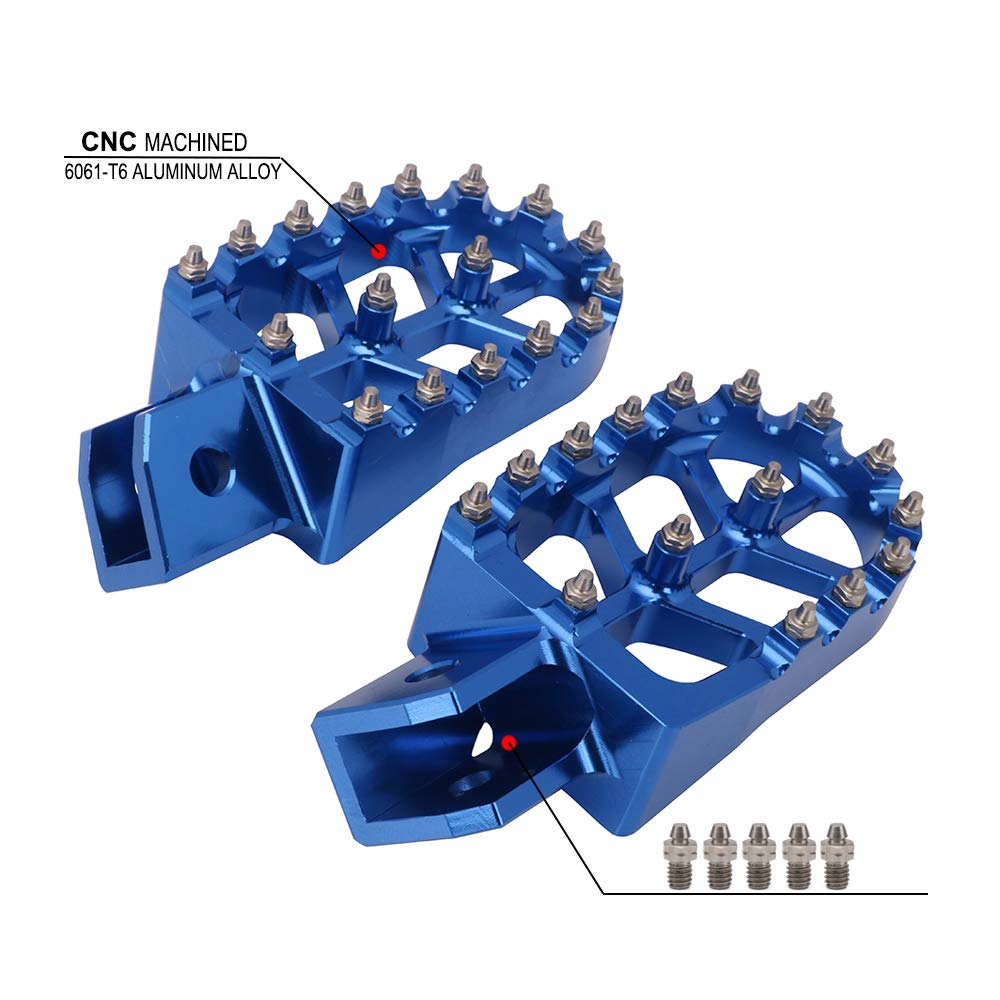 AnXin Dirt Bike Foot Pegs Motorcycle Footpegs Foot Pedals Rests CNC for TTR 110 TTR110 TTR 110E TTR110E 2011-2023 Pit Bike Blue