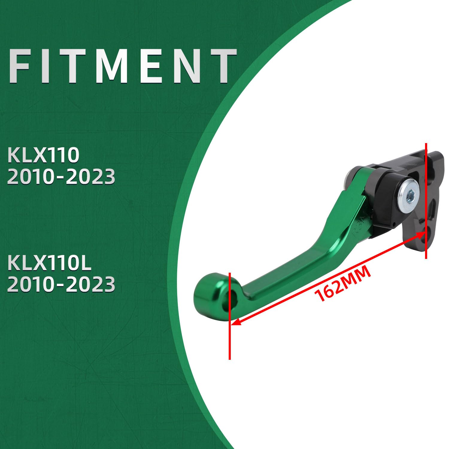 Brake Clutch Levers for KLX 110 KLX110 2002-2025 KLX110L 2010-2025 Dirt Pit Bike Adjustable CNC Lever Pivot Set Secure Vibrant Anodized Green