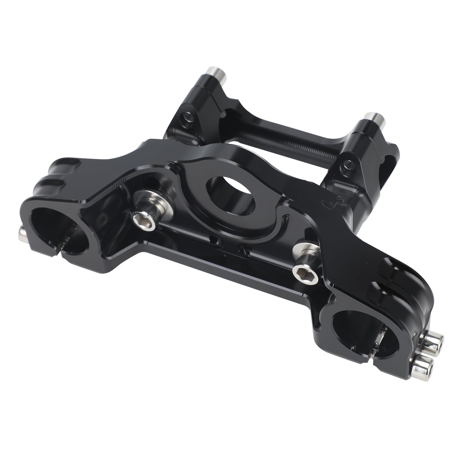 Motorcycle Top Triple Clamp 7/8" 22MM Upper Triple Tree Bar Mount with Risers Set CNC for CRF110 CRF110F 2013-2024 CRF125F CRF125FB 2019-2024 CRF 110F 125F 125FB Red
