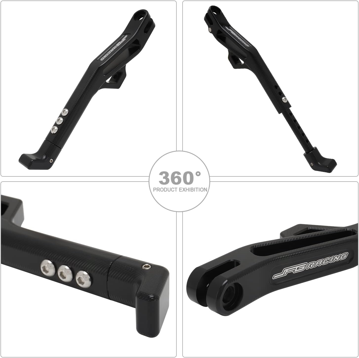 JFG RACING Sur Ron Kickstand,Motorcycle Kick Stand Side Aluminum Alloy CNC Adjustable for Surron Light Bee S/X Segway X160/X260 Talaria Sting Black