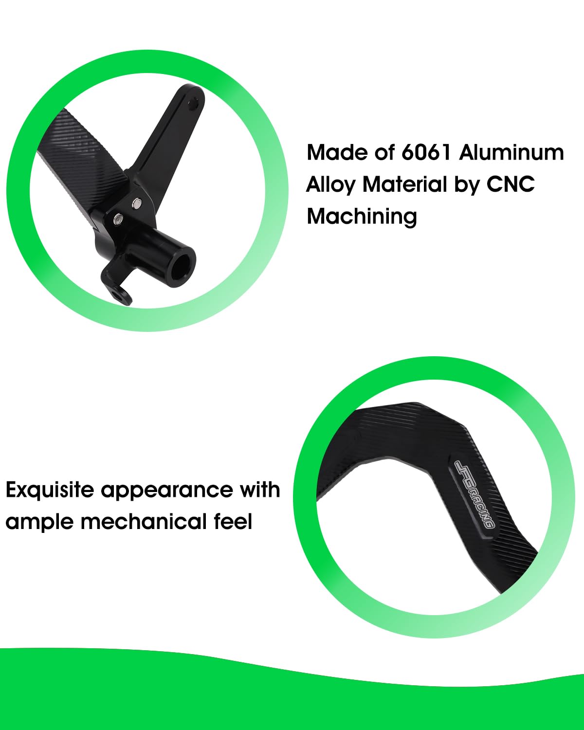 JFG RACING Brake Pedal Foot Lever for KLX110,Folding Dirt Bike Rear Brake CNC Forging Aluminum Alloy for KLX 110/KLX110L 2010-2024 Green