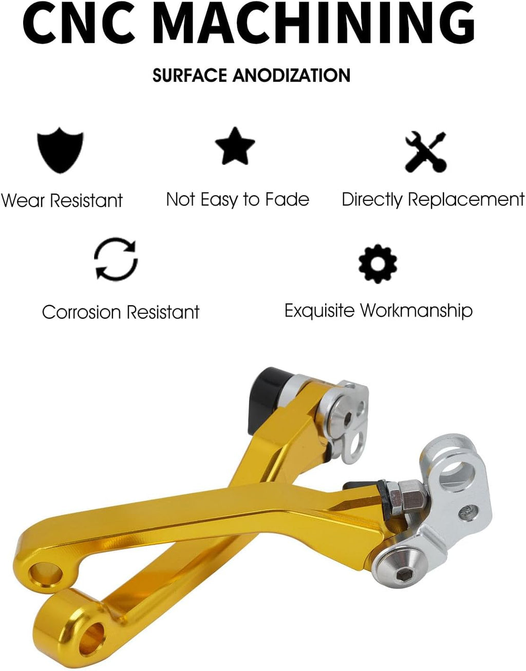 JFG RACING Brake Levers for Surron Light Bee,CNC Adjustable Foldable Handle Brake Levers Replacement for Dirt Bike Surron Light Bee X and S/X160/X260-Black
