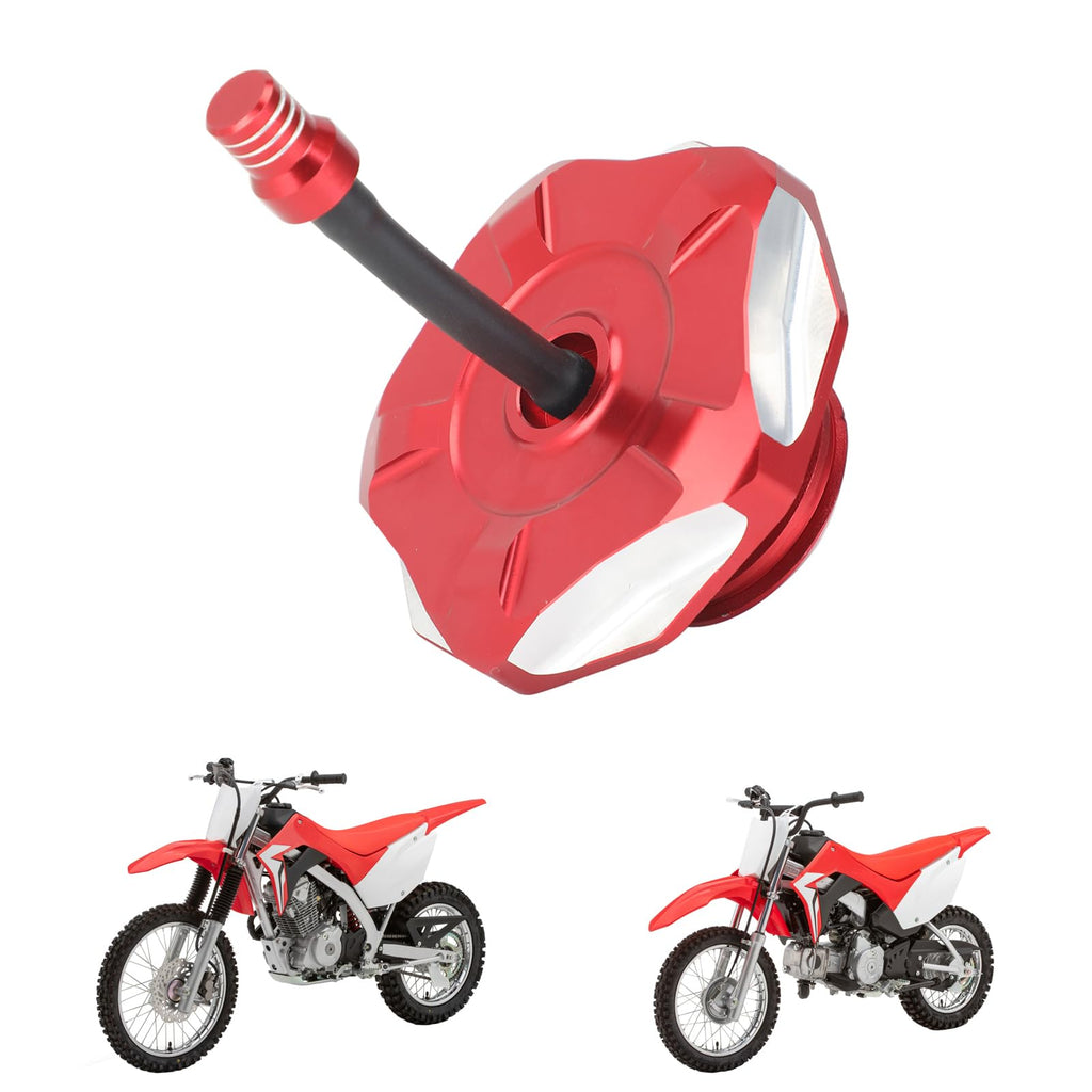Dirt Bike Gas Fuel Tank Cap Cover with Vent Hose CNC for CRF 110 125F CRF110 CRF125F CRF125FB Big Wheel 2019-2024 Red