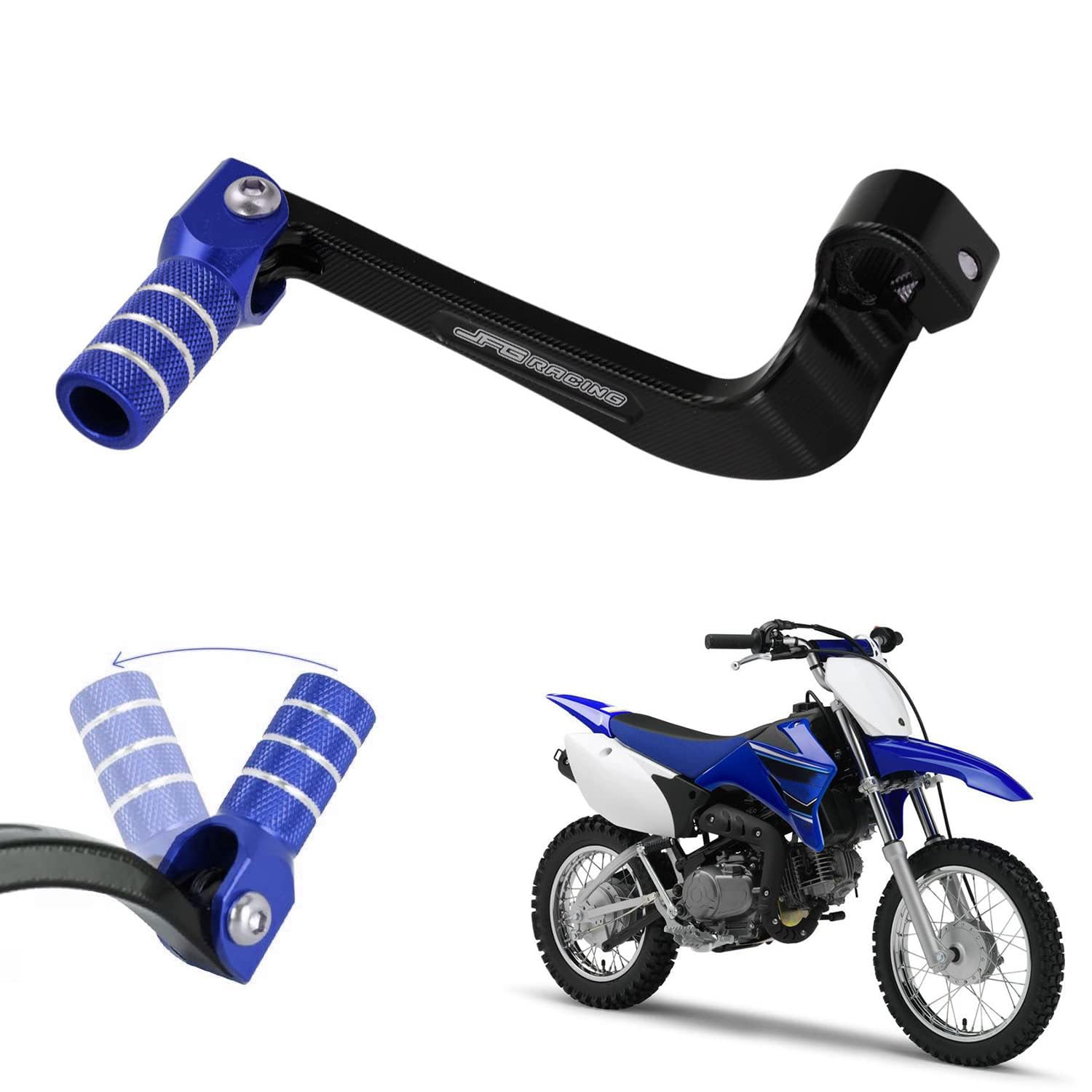 JFG RACING Motorcycle Gear Shifter Shift Lever Folding Tip CNC for CRF 110 CRF110F 2013-2023 TTR 110 08-09 11-21 Black