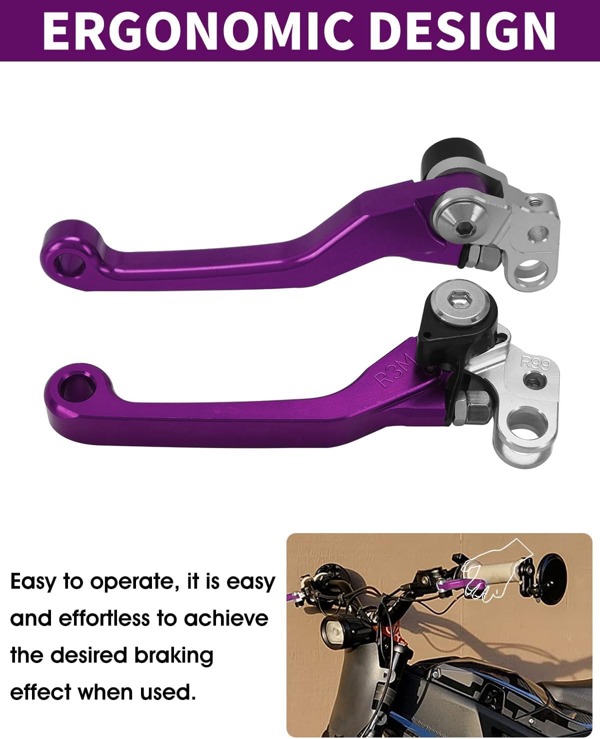 JFG RACING Brake Levers for Surron Light Bee,CNC Adjustable Foldable Handle Brake Levers Replacement for Dirt Bike Surron Light Bee X and S/X160/X260-Black