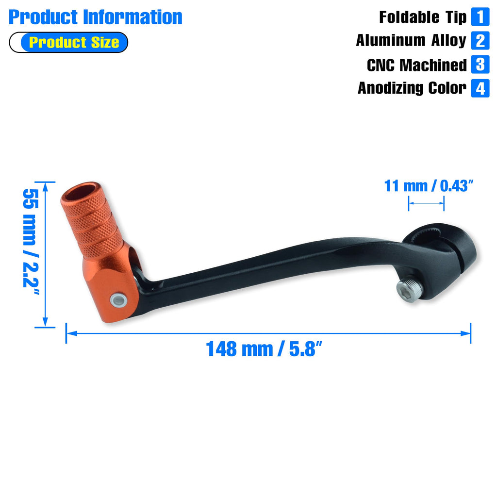 Folding Dirt Bike Shifter Lever - Alloy Aluminium Gear Lever Fit for CRF110 CRF110F 2013-2023 TTR110 08-09 TTR125 11-21 Black