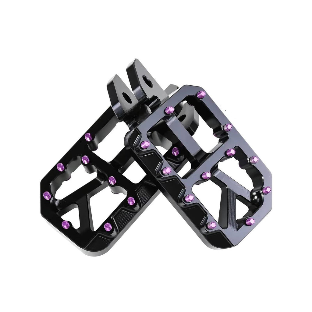 Dirt Bike Foot Pegs for Ebike Surron Light Bee X S, Color Prickly Peg,Motorcycle Aluminum Alloy Pedal for Segway X160 X260/Talaria X3 X4/E Ride PRO SS,Black Body with Dazzling Spikes