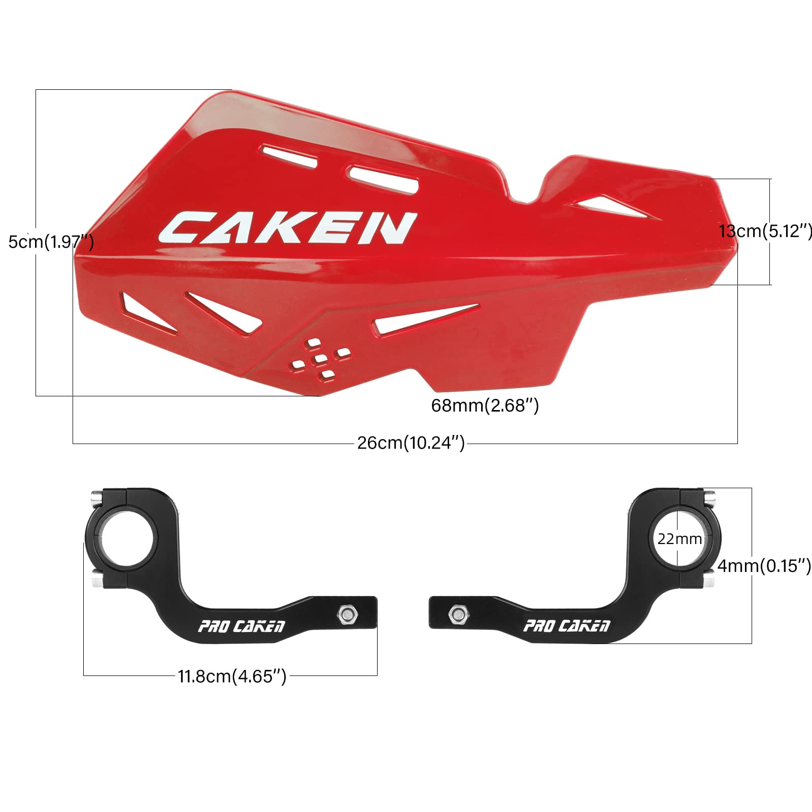 Universal 7/8" 22mm and 1 1/8" 28mm Handle Bar Hand Guards CNC Bracket for Dirt Bike Motocross ATV Scooter for CRF KLX KX LTR TRX SX SXF EXC XCW Grizzly Hawk 250 Bicycles-Red