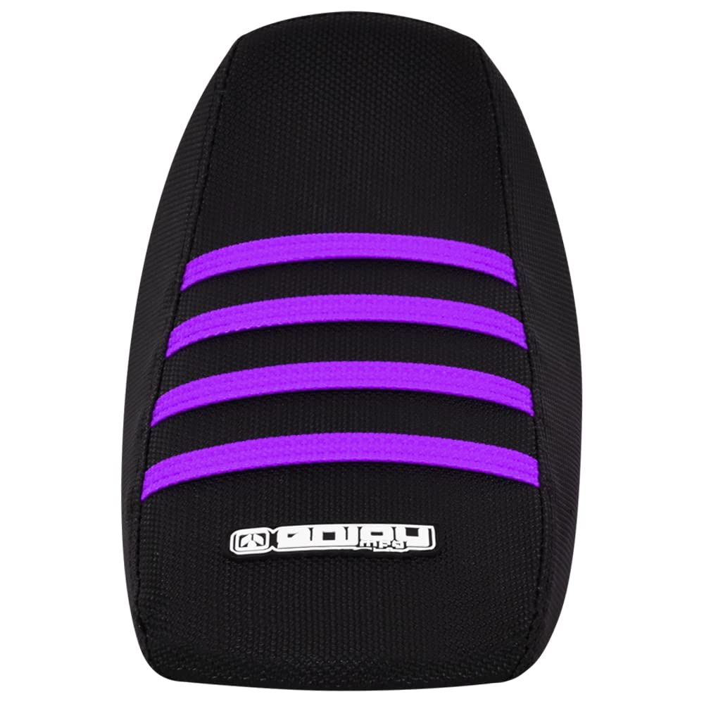 Enjoy MFG Ribbed Seat Cover - Compatible with Surron Light Bee MX &xE-Bike #349 (All Black w/Blue Ribs)