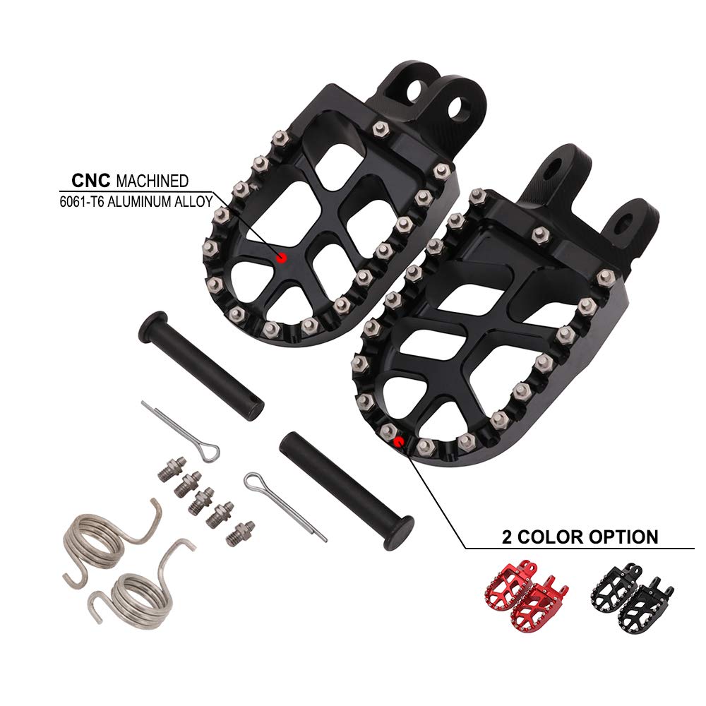 AnXin Dirt Bike Foot Pegs Motorcycle Footpegs Foot Pedals Rests CNC for KLX 110 KLX110 2002-2023 KLX110L 2010-2023 KX60 1998-2003 Pit Bike Black