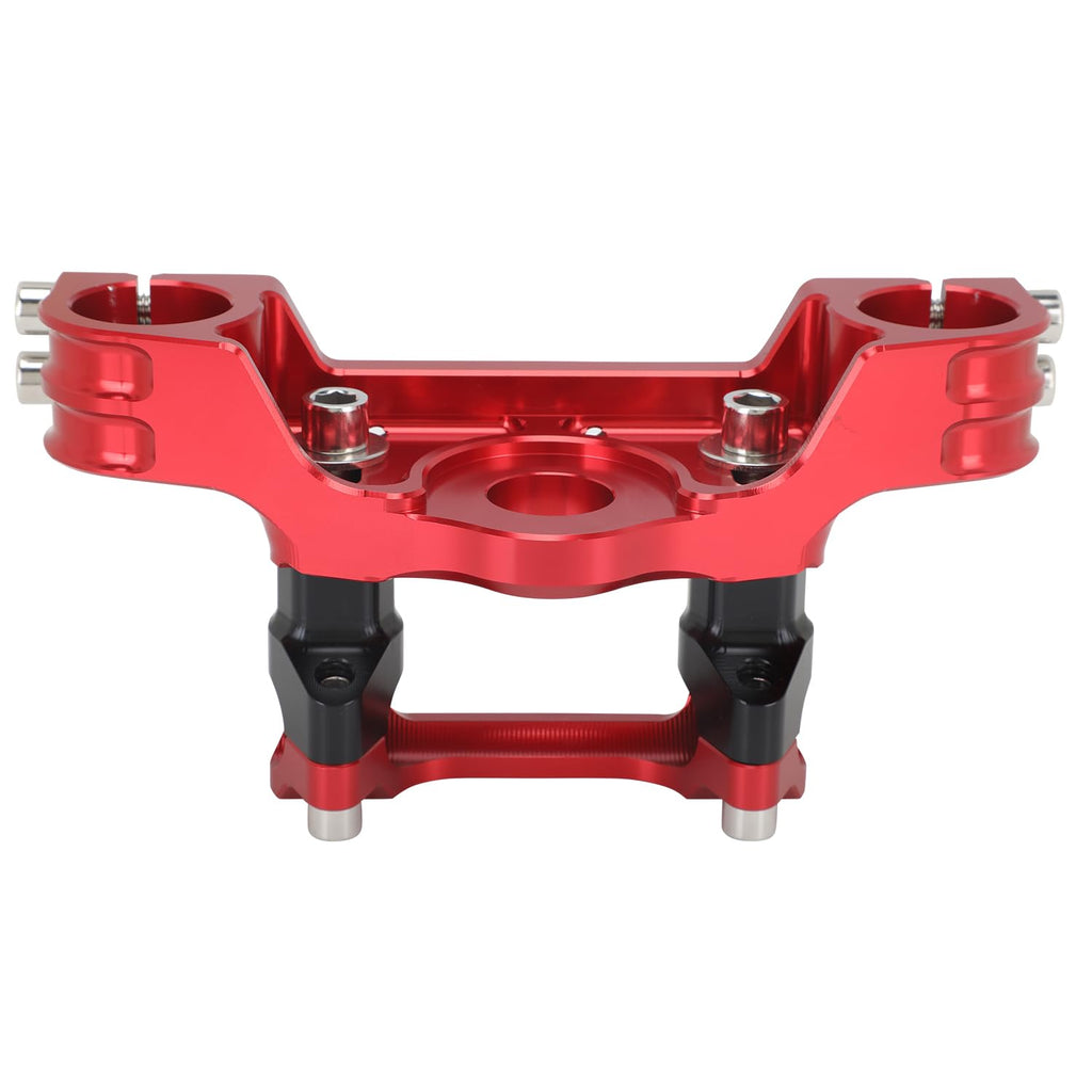 Motorcycle Top Triple Clamp 7/8" 22MM Upper Triple Tree Bar Mount with Risers Set CNC for CRF110 CRF110F 2013-2024 CRF125F CRF125FB 2019-2024 CRF 110F 125F 125FB Red