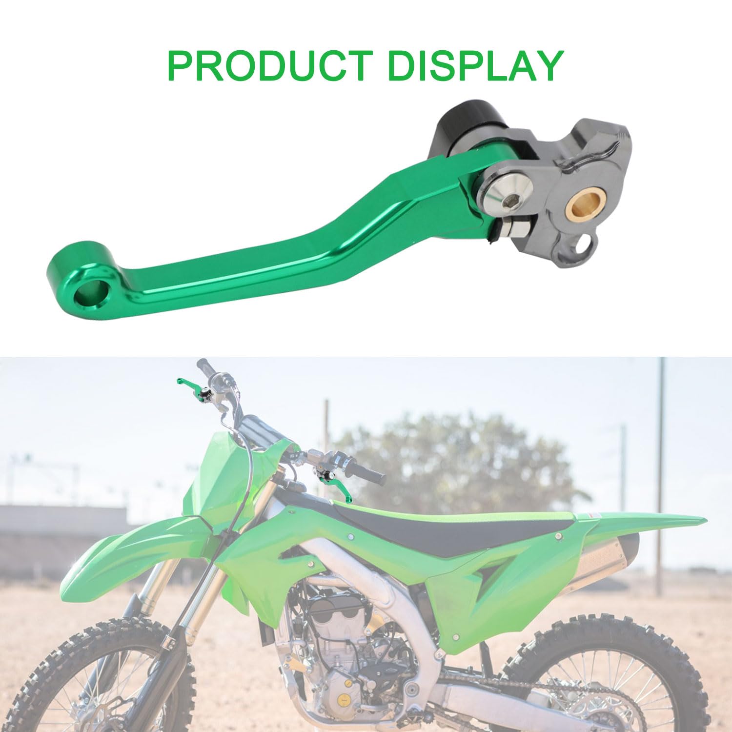 Brake Clutch Levers for KLX 110 KLX110 2002-2025 KLX110L 2010-2025 Dirt Pit Bike Adjustable CNC Lever Pivot Set Secure Vibrant Anodized Green