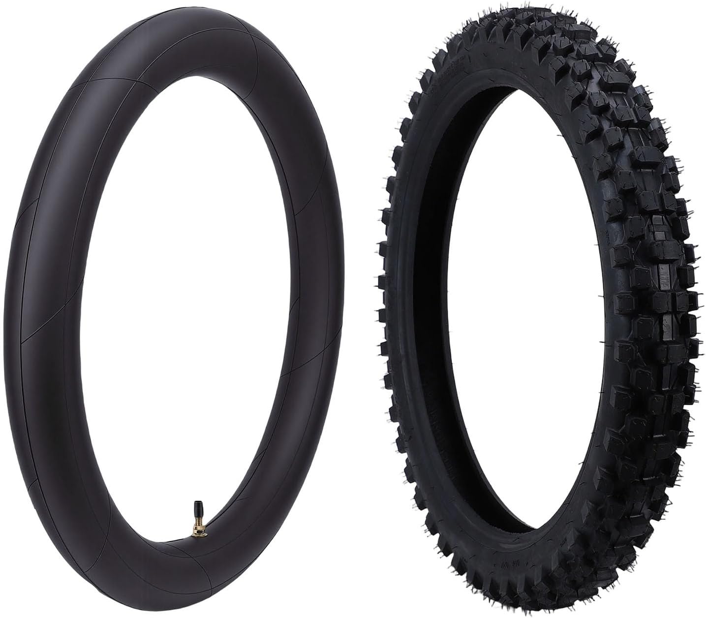 Tbest 80/100-19 Dirt Bike Tire with 3.00-19 Inner Tube, Off Road Motorcycle Tire, Enhanced Traction and Grip, Improved Riding Comfort, Snow, Mud, Sand, Compatible with Surron,