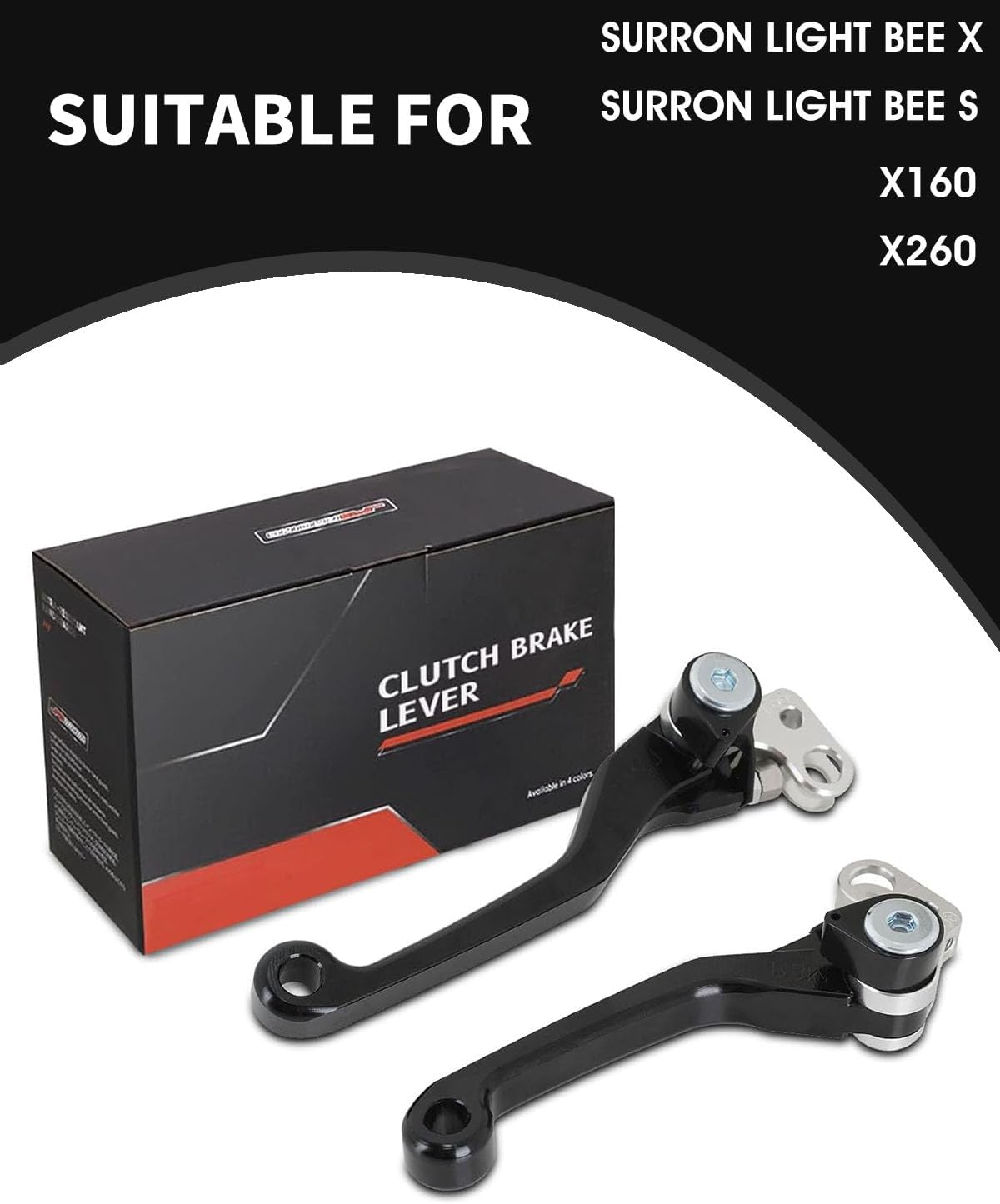 JFG RACING Brake Levers for Surron Light Bee,CNC Adjustable Foldable Handle Brake Levers Replacement for Dirt Bike Surron Light Bee X and S/X160/X260-Black